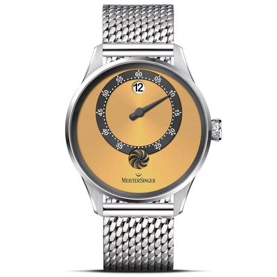 MeisterSinger Panthero Jumping Hour Sunburst Golden Yellow PTJH935_MIL