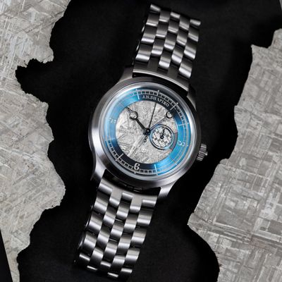 J.N. Shapiro Infinity Tantalum Meteorite Dial on Bracelet