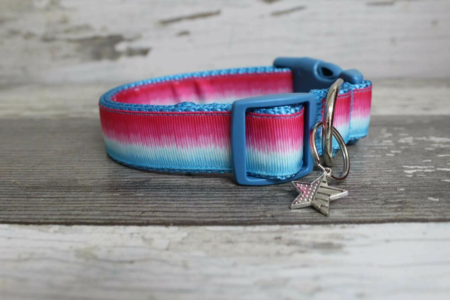 Pink and Blue Tie Dye Collar