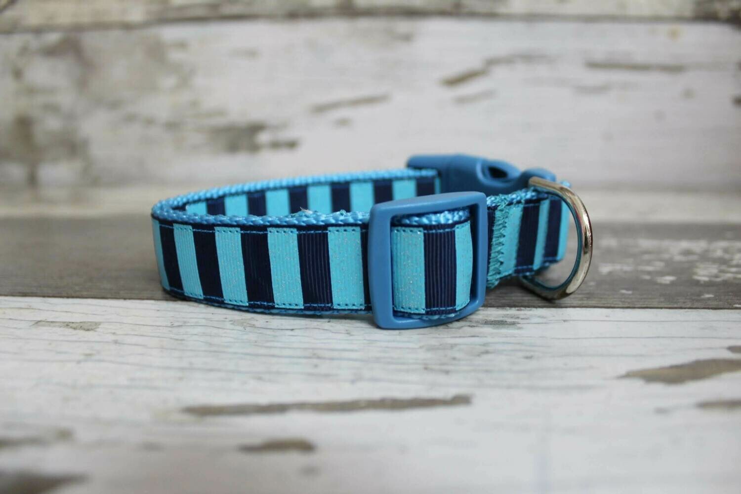 Light Blue and Navy Stripped Collar