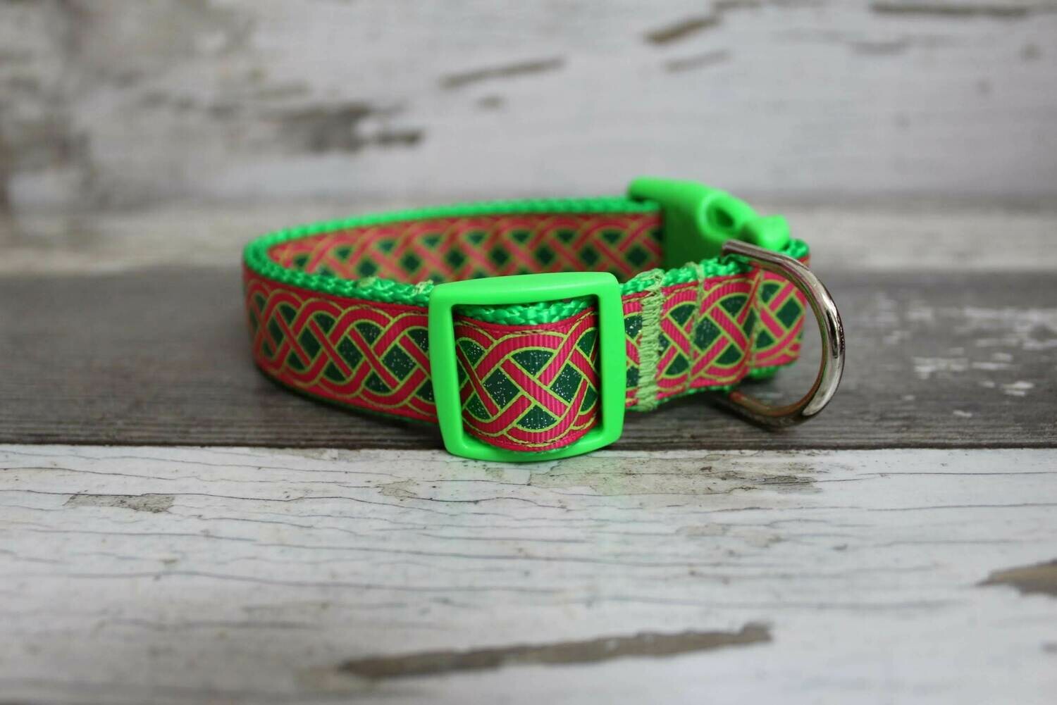 Green and Pink Celtic Knot Collar