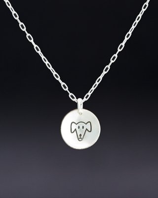 Sterling Silver Dogface Charm Pendant