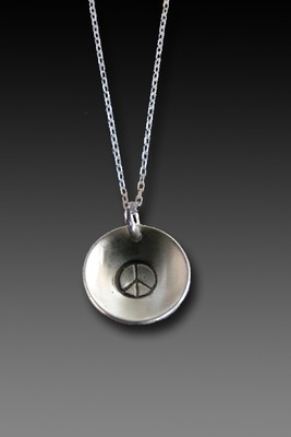 Sterling Silver Peace Sign Charm Pendant