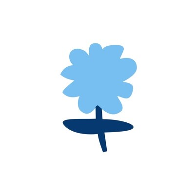 Голубая ромашка на белом (файл для самостоятельного распечатывания)