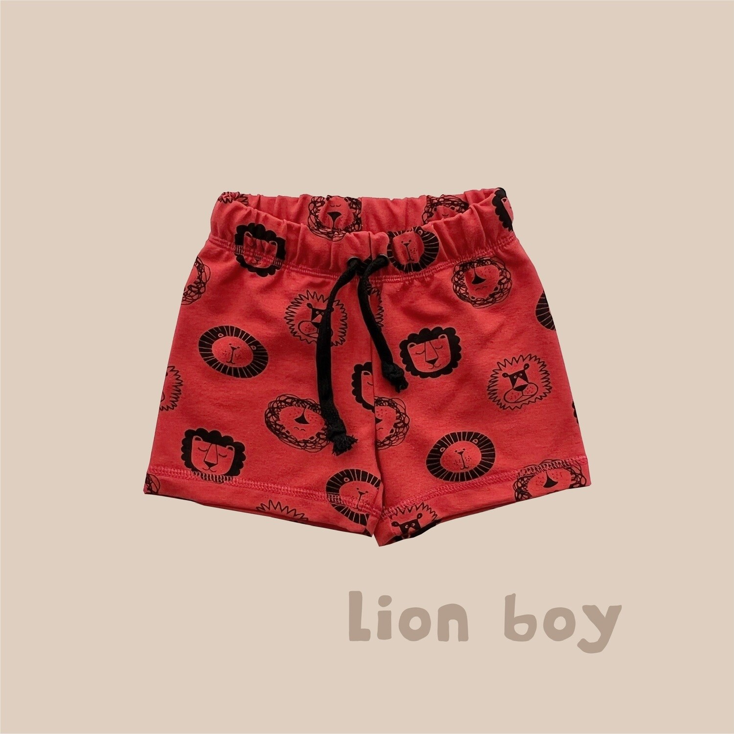Шорты Lion Boy (томат + львы)