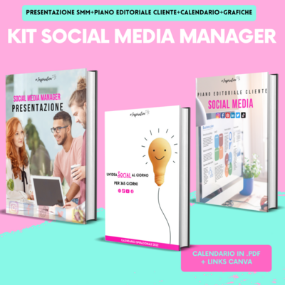 KIT SOCIAL MEDIA MANAGER: Presentazione+Calendario 2022+Piano editoriale Cliente+BONUS