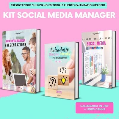 KIT SOCIAL MEDIA MANAGER: Presentazione+Calendario 2023+Piano editoriale Cliente+BONUS KIT SOCIAL MEDIA MANAGER: Presentazione+Calendario 2023+Piano editoriale Cliente+BONUS