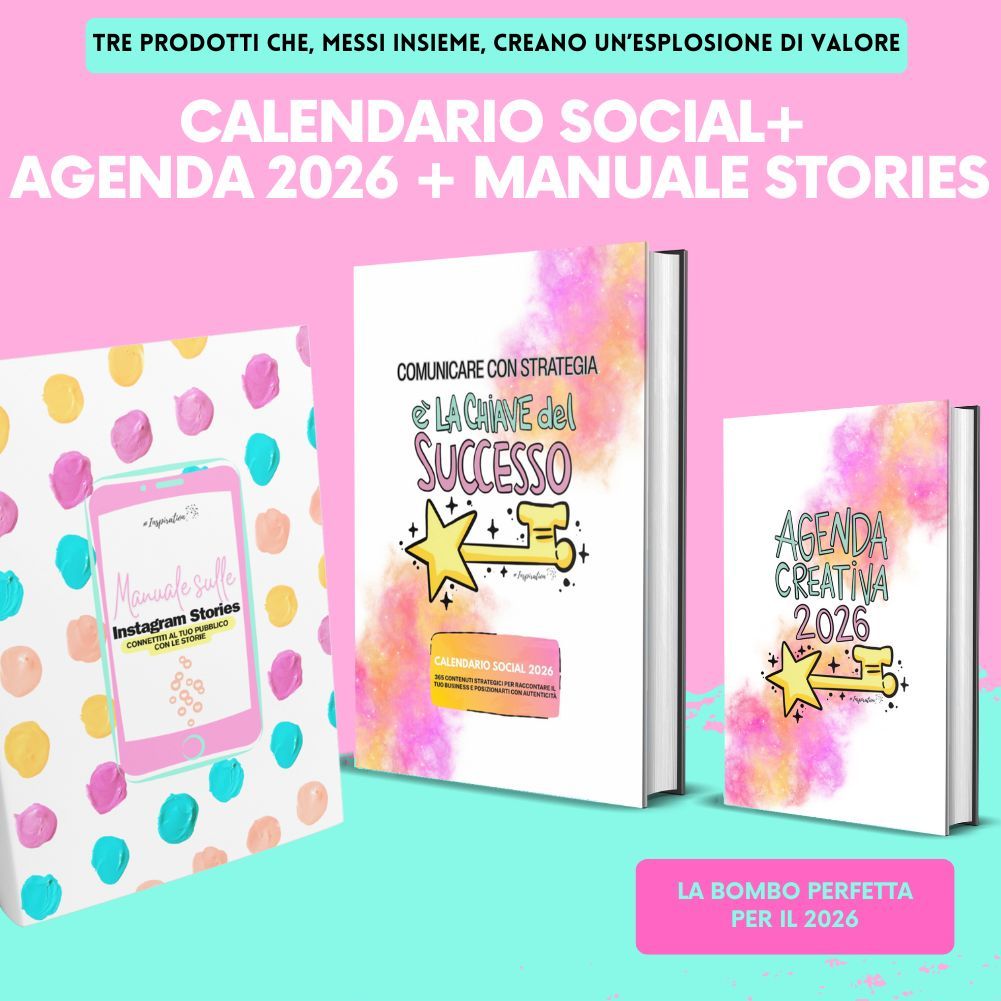 Calendario Social + Agenda creativa 2026 + Manuale sulle Stories