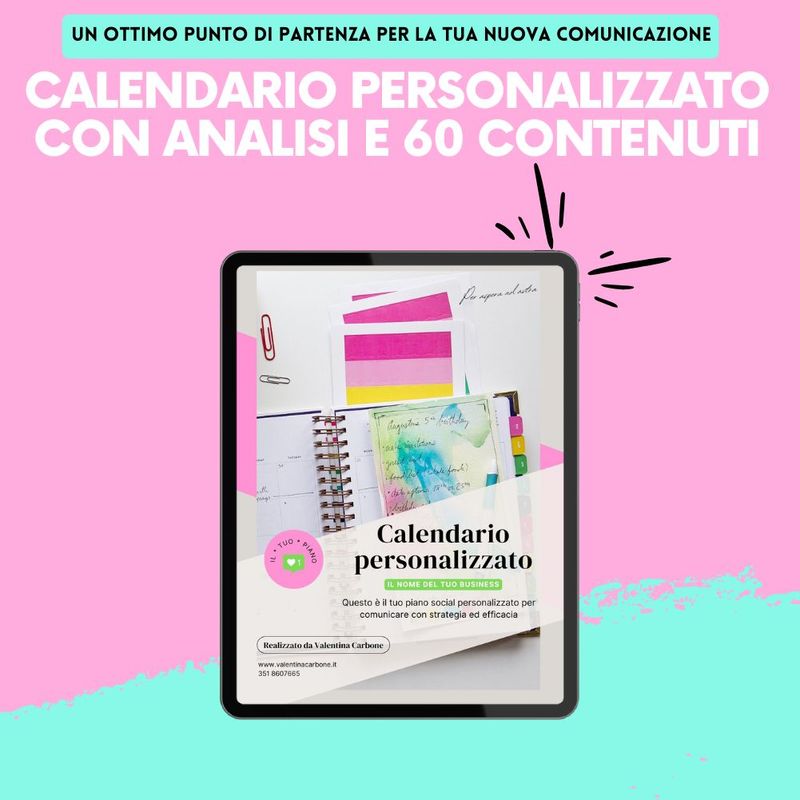 Calendario personalizzato con Analisi e 60 contenuti