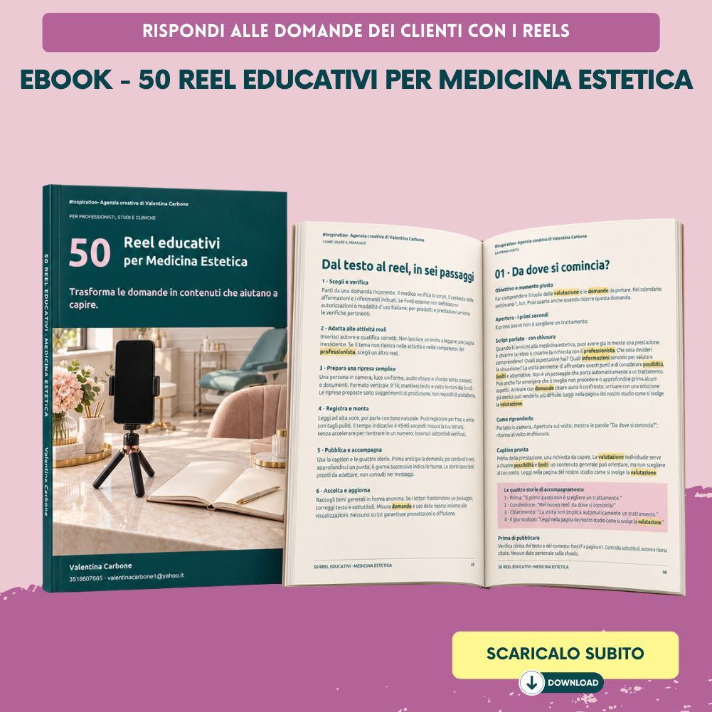 50 reels educativi per Medicina estetica - Ebook in .pdf