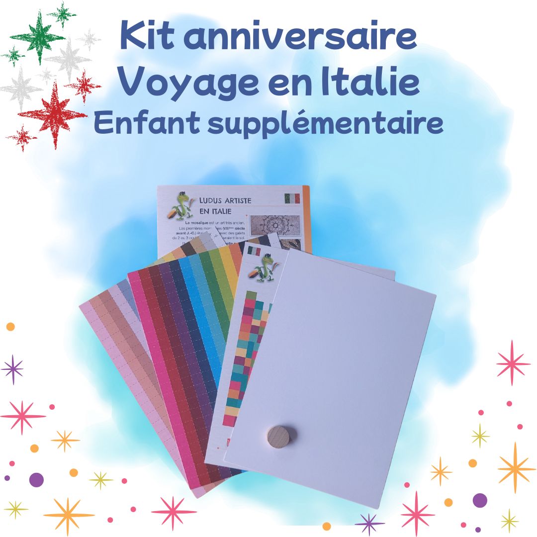 Kit anniversaire "Voyage en Italie" enfant supplémentaire