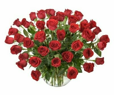 Forever Yours. 36 Roses in a Large vase