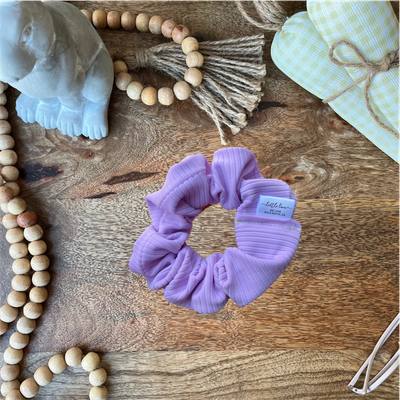 LILAC RIBBED ATHLETIC CLASSIC SCRUNCHIE