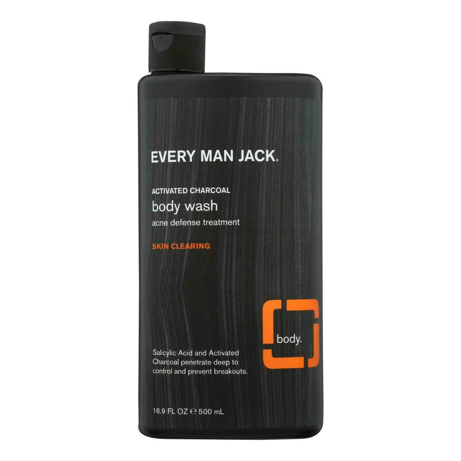 Every Man Jack Body Wash Activated Charcoal Body Wash Skin Clearing 16.9 oz(EO 2288439)