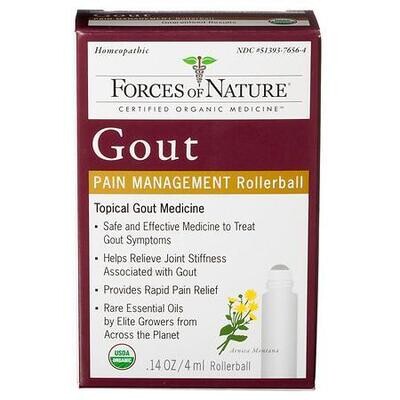 Forces of Nature – Natural, Organic Gout Relief (4ml) Non GMO, No Harmful Chemicals –Fast Acting Relief for Inflammation, Discomfort, Burning Pain Caused (EE F01134)
