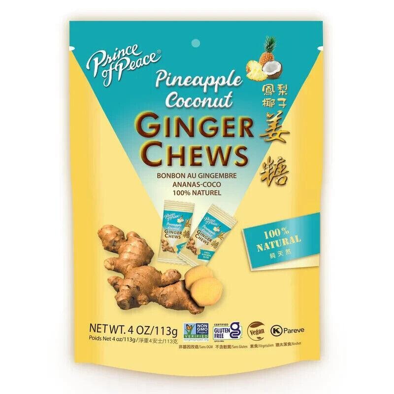 Prince of Peace Ginger Candy (Chews) Pineapple Coconut  (EE P41187)