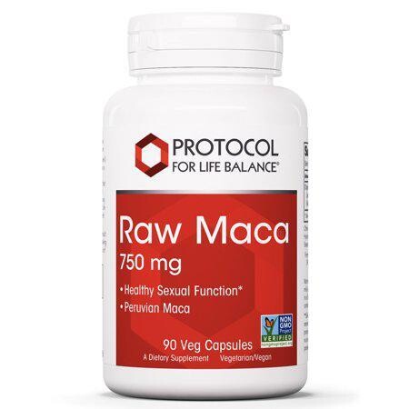 Protocol For Life Balance Raw Maca 750mg 90 VCaps (EE P47775) - Raw Maca 750mg - Supports Healthy Sexual Function, Peruvian Maca, Energy Boost, Helps Stamina and Endurance, Mood Booster, Supports Cogn