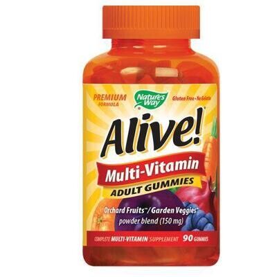 Nature&#39;s Way Alive Adult Multi-Vitamin Gummies -  90 Count (PA 153817)