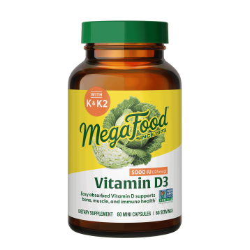 Megafood Vitamin D3 5000 IU/K + K2  60 Vegetarian Caps
