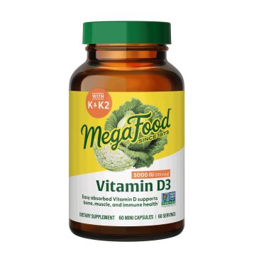 Megafood Vitamin D3 5000 IU/K + K2  60 Vegetarian Caps