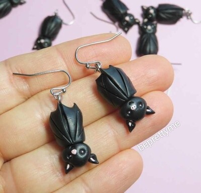 Black Bat Earrings