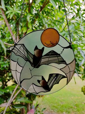 Window Pendant - Moon Bat