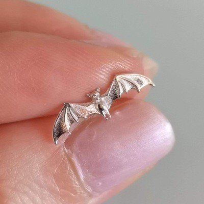 Hand Crafted Sterling Silver Bat Studs