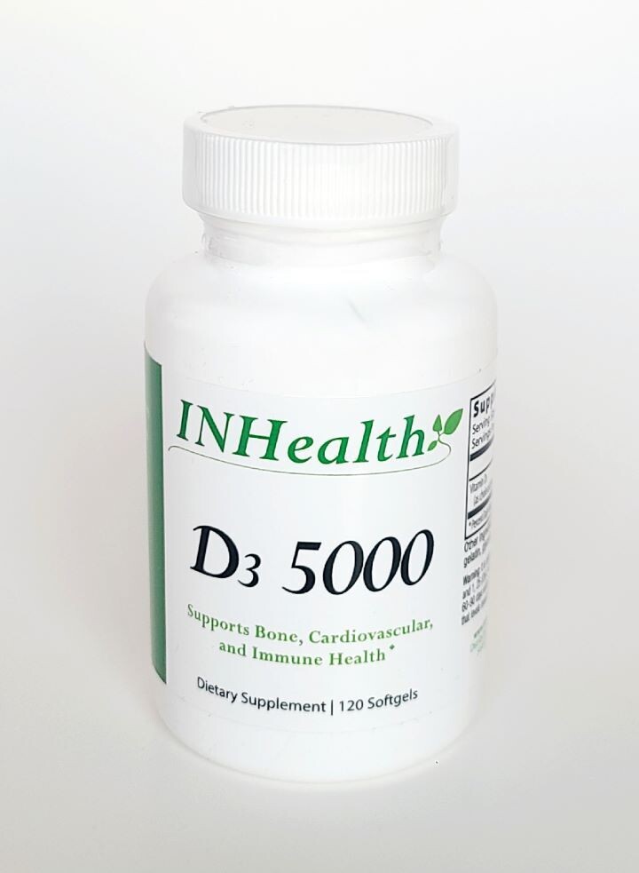 INHealth D3 5,000 120 Softgels INHealth D3 5,000 120 Softgels