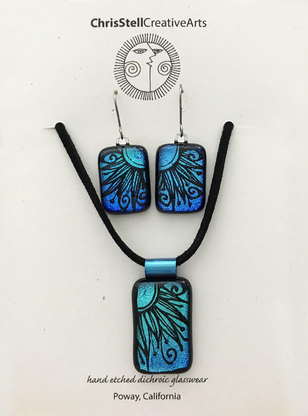 Dichroic Hand Etched Sun Set
