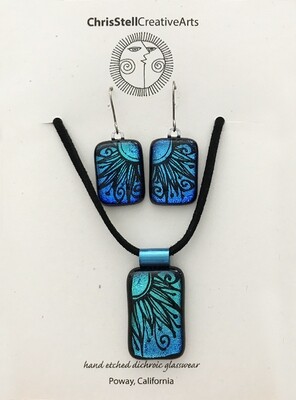Dichroic Hand Etched Sun Set