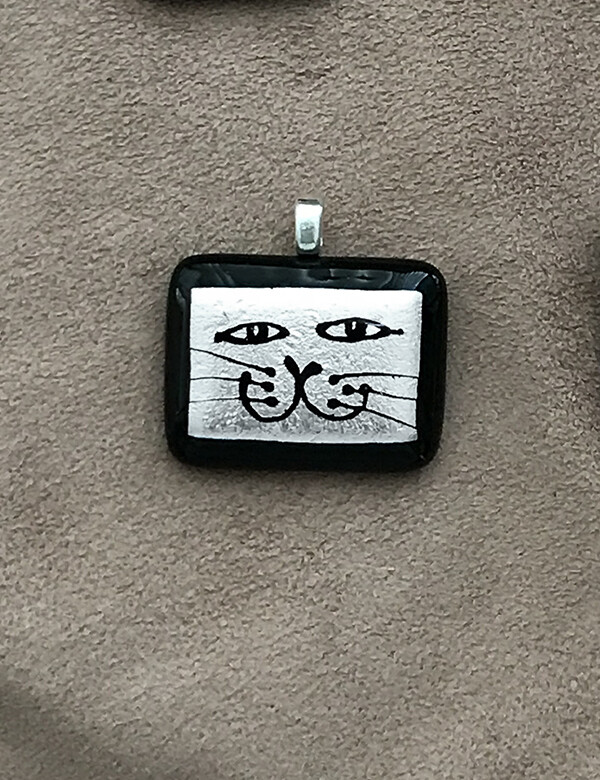 Mini Hand Etched Dichroic Glass Pendant