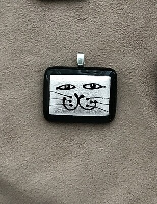 Mini Hand Etched Dichroic Glass Pendant