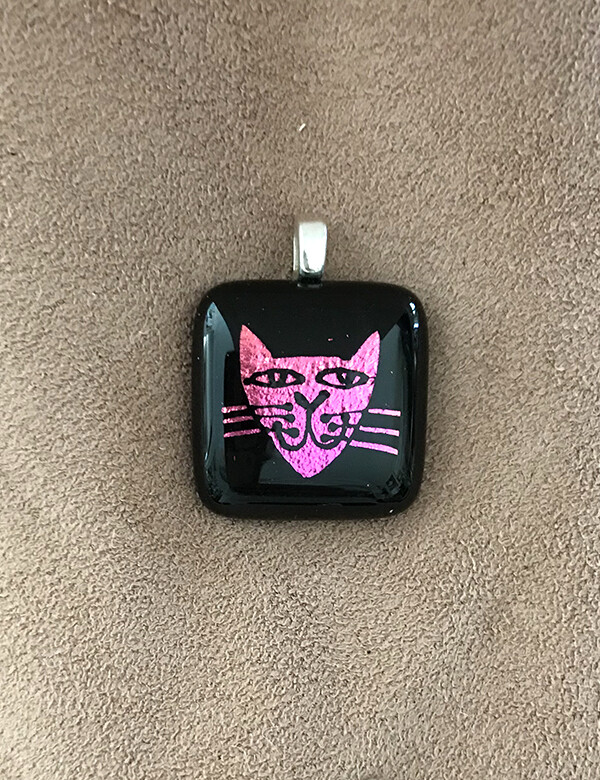 Mini Hand Etched Dichroic Glass Pendant Mini Hand Etched Dichroic Glass Pendant