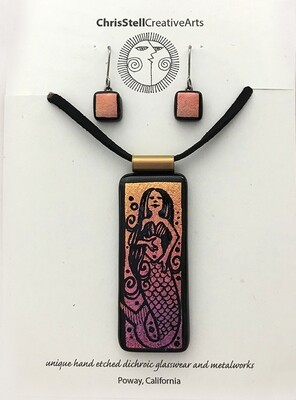 Dichroic Hand Etched Mermaid Set