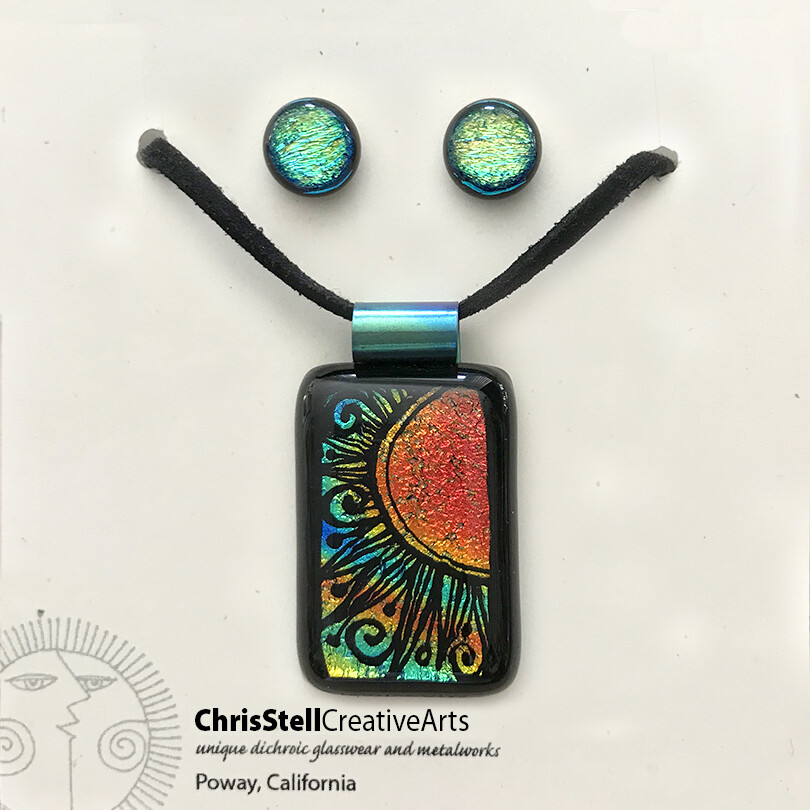 Dichroic Hand Etched Sun Set