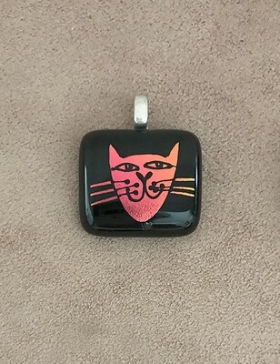 Mini Hand Etched Dichroic Glass Pendant
