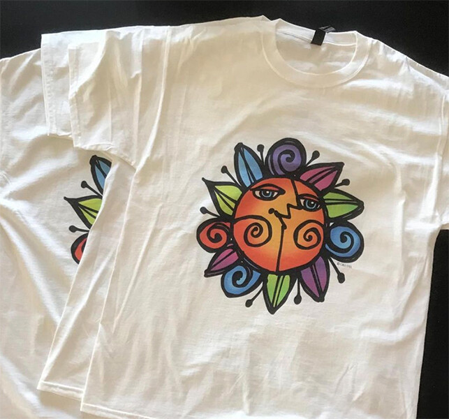 T-Shirts - Sun Illustration front and back (mens large)
