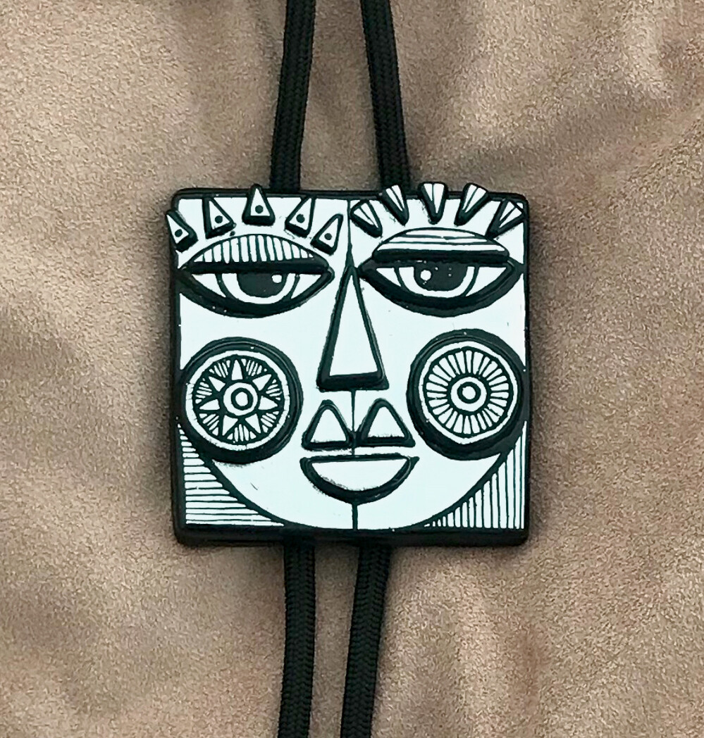 Dichroic Glass Bolo Tie Necklace