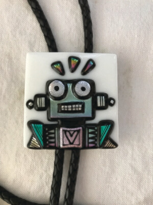 Dichroic Glass Robot Bolo