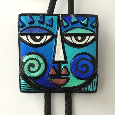 Dichroic Glass Bolo Tie Necklace