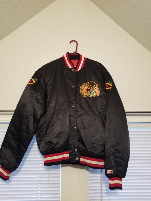 VINTAGE LARGE 90S CHICAGO BLACKHAWKS JACKET PRISTINE CONDITION 