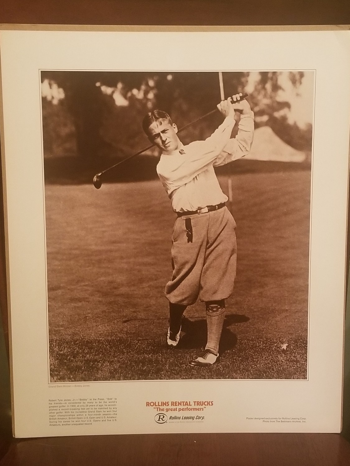 50s Vintage Poster of Robert Tyre Jones Jr /Bob