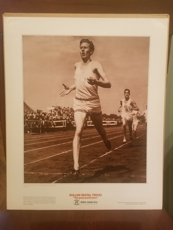 50s vintage poster of Dr Robert Gilbert Bannister.