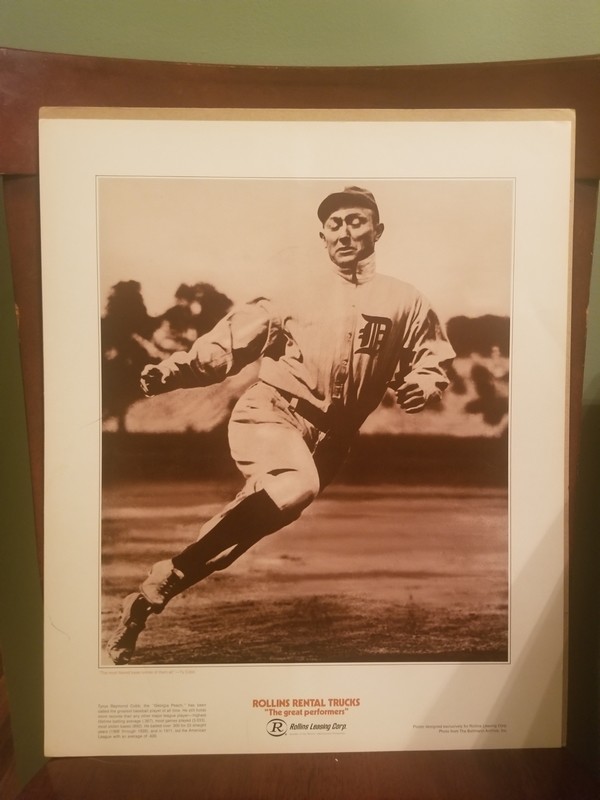 50s Vintage poster Tyrus Raymond Cobb