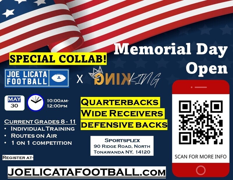 Memorial Day Open! ($5 Credit Card Fee)