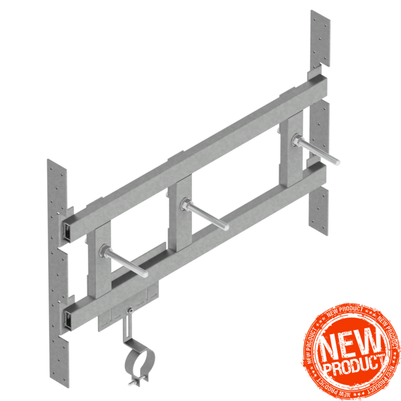 SUPPORTO LAVABO SOSPESO ASIMMETRICO SERIE TS CON TRE BARRE E PIASTRE EASY-FIX