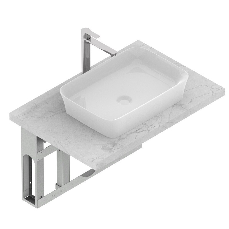 COMPONENTE MODULARE LAVABO RIBASSATO con erogazione sul top