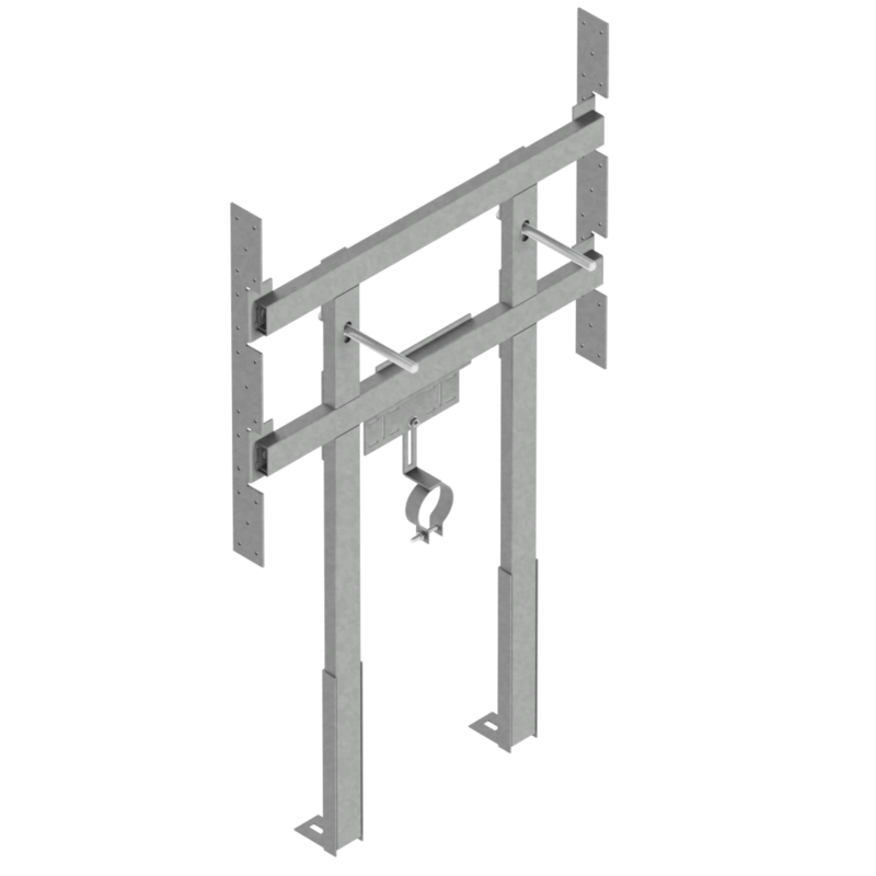 SUPPORTO LAVABO CON PIASTRA EASY-FIX E GAMBI - SERIE TS