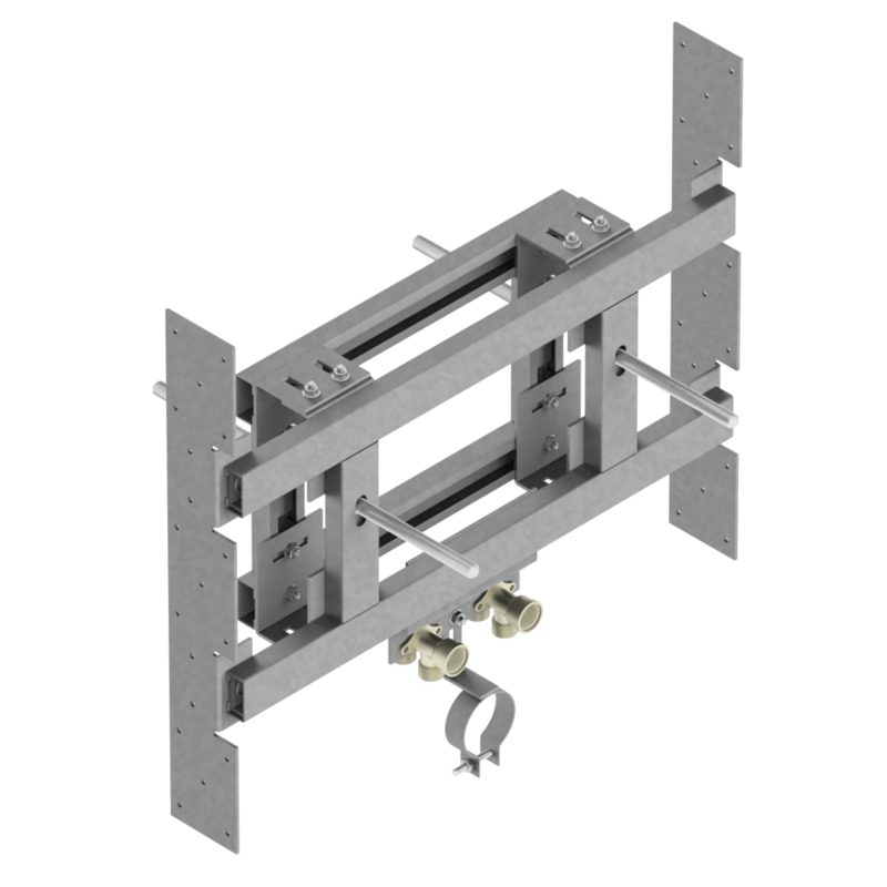 SUPPORTO LAVABI CONTRAPPOSTI CON RACCORDI - SERIE TS