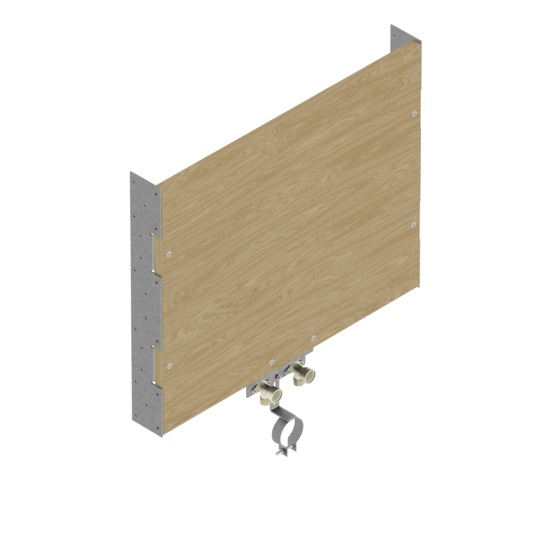 SUPPORTO IN MULTISTRATO H50 X L61,5 CON RACCORDI PER LAVABO SU MENSOLE